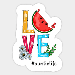 Love Auntie Life Tropical Fruit Watermelon Sticker